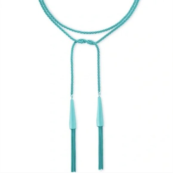 🆕NWOT Kendra Scott Phara Lariat Necklace • Matte Teal - Picture 3 of 6